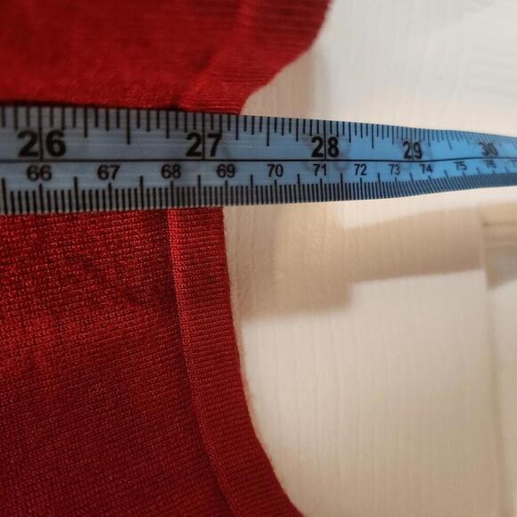 Reba Women's Long Sleeve Red Mock Neck Sweater w/ Rhinestones Size S - Picture 9 of 9